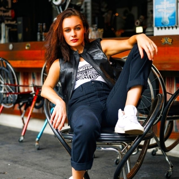 Harley-Davidson Women’s Wonderer Twill Pants Black NWT Size 27 / 28 - Picture 9 of 9